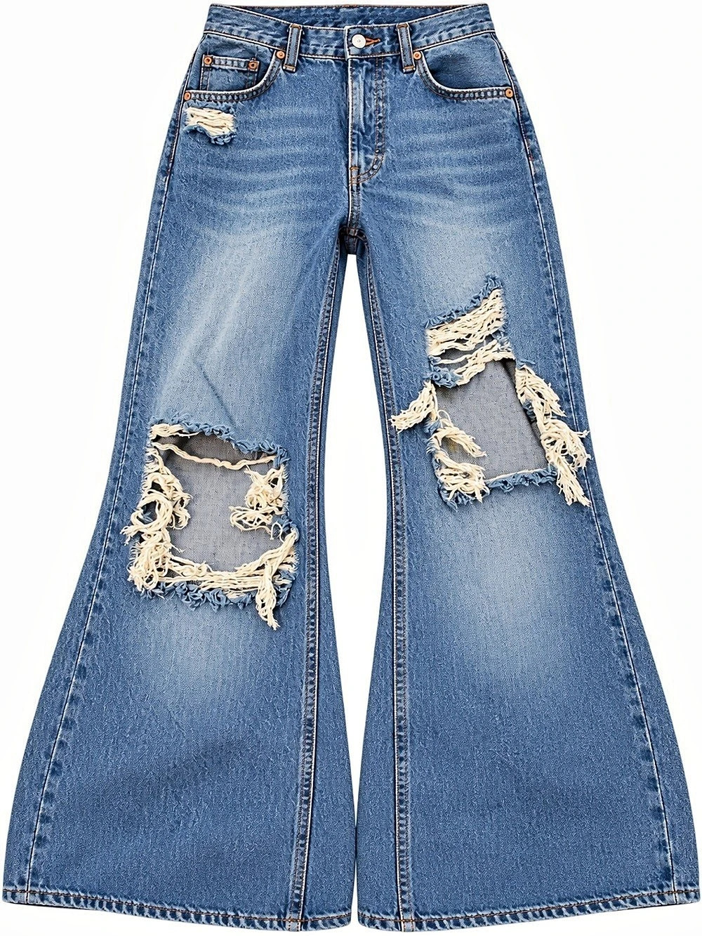 Free People We The Free McCoy Destroyed Straight Leg Jeans McCoy Destroyed Wide